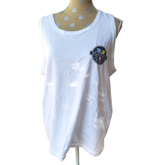 Vuarnet France white cotton tank XL single stitch - Picture 1 of 8